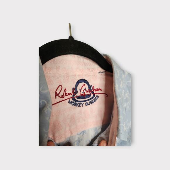 Robert Graham Mens “Monkey Business” Print Button-Down Shirt XL Statement Casual - Picture 4 of 8